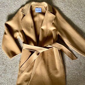 Gentle Herd Belted Wrap Wool Coat, size M